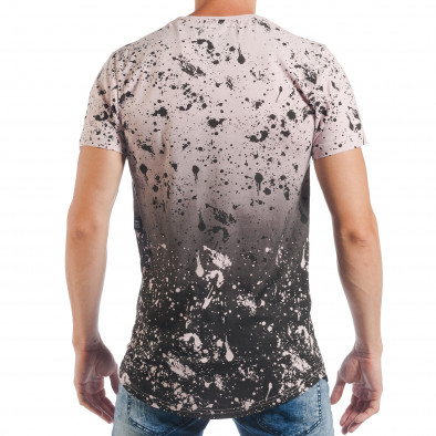 Ανδρική μακριά κοντομάνικη μπλούζα OUT σε μαυρό και ροζ tsf250518-68 3