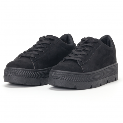 Γυναικεία μαύρα sneakers με πλατφορμα Bestelle it160318-48 3