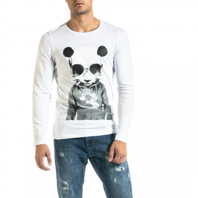 Ανδρική λευκή μπλούζα Panda Skull tr020920-50 2