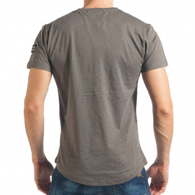 Ανδρική γκρι κοντομάνικη μπλούζα Madmext tsf020218-44 3