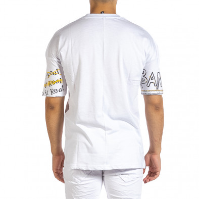 Ανδρική λευκή κοντομάνικη μπλούζα Maksim  it240621-12 3