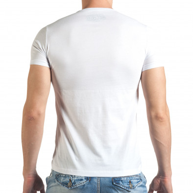 Ανδρική λευκή κοντομάνικη μπλούζα Just Relax il140416-19 3