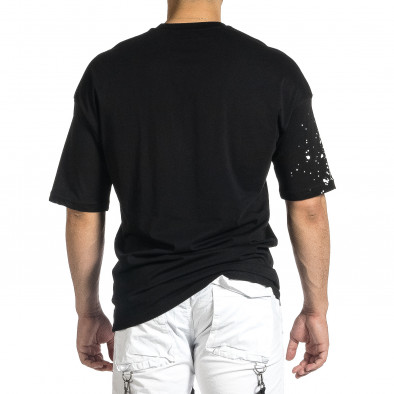 Ανδρική μαύρη κοντομάνικη μπλούζα Oversize tr150521-10 3