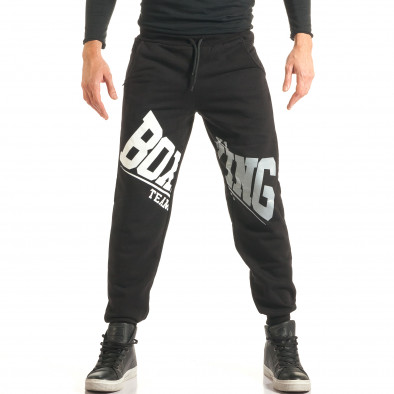 Ανδρικό μαύρο παντελόνι jogger X1 it181116-7 2