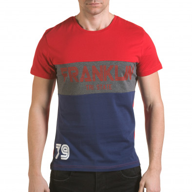 Ανδρική κόκκινη κοντομάνικη μπλούζα Franklin il170216-13 2