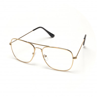 Ανδρικά διαφανές γυαλιά ηλίου με χρυσαφί σκελετό it250418-8 2