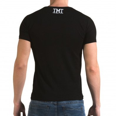 Ανδρική μαύρη κοντομάνικη μπλούζα Glamsky il120216-64 3