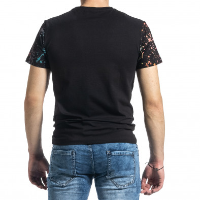 Ανδρική μαύρη κοντομάνικη μπλούζα Jamez HXT20127 gr270221-52 3
