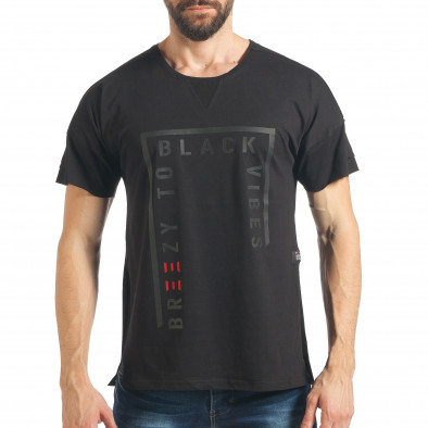 Ανδρική μαύρη κοντομάνικη μπλούζα Breezy tsf020218-15 2