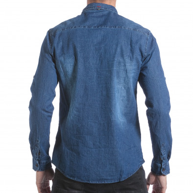 Ανδρικό γαλάζιο πουκάμισο TMK it160817-94 3