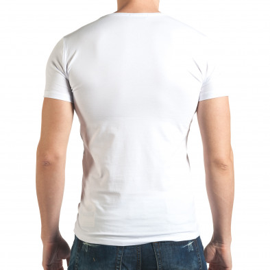 Ανδρική λευκή κοντομάνικη μπλούζα Berto Lucci il140416-7 3