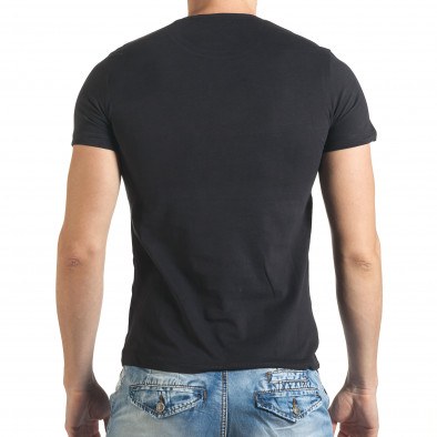 Ανδρική μαύρη κοντομάνικη μπλούζα Just Relax il140416-38 3