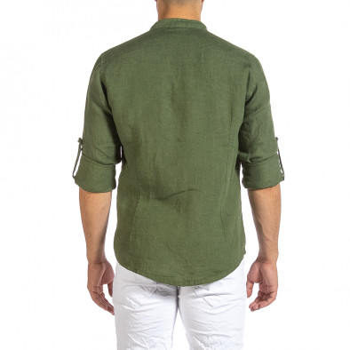 Ανδρικό πράσινο λινό πουκάμισο Duca Fashion DU140206 it240621-29 3