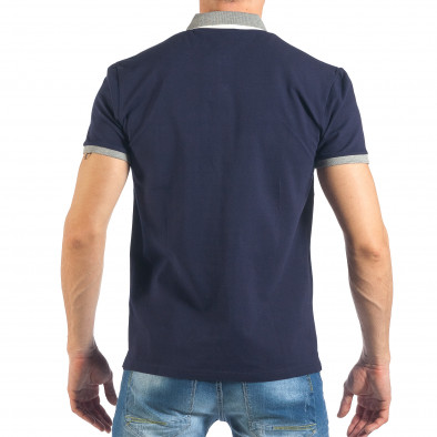Ανδρική μπλε πόλο κοντομάνικη μπλούζα it260318-188 3
