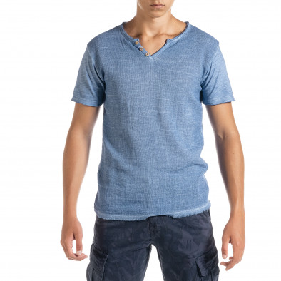 Ανδρική γαλάζια κοντομάνικη μπλούζα Duca Homme it010720-29 2