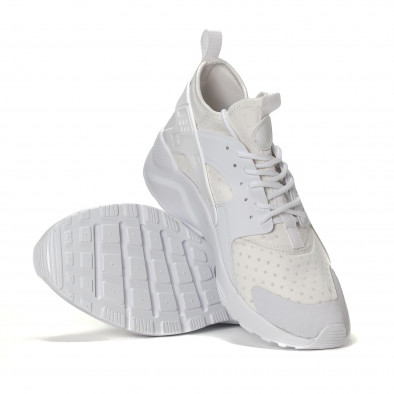 Ανδρικά λευκά αθλητικά παπούτσια από συνδυασμό υφασμάτων  it240418-1 4
