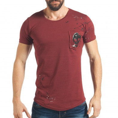Ανδρική κόκκινη κοντομάνικη μπλούζα Breezy tsf020218-6 2