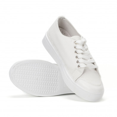 Γυναικεία λευκά sneakers καθαρό μοντέλο  it160318-68 4