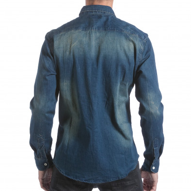 Ανδρικό γαλάζιο πουκάμισο TMK it160817-92 3