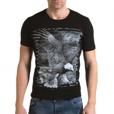 Ανδρική μαύρη κοντομάνικη μπλούζα Lagos il120216-51 2