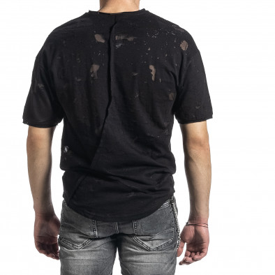 Ανδρική μαύρη κοντομάνικη μπλούζα Breezy tr270221-49 3