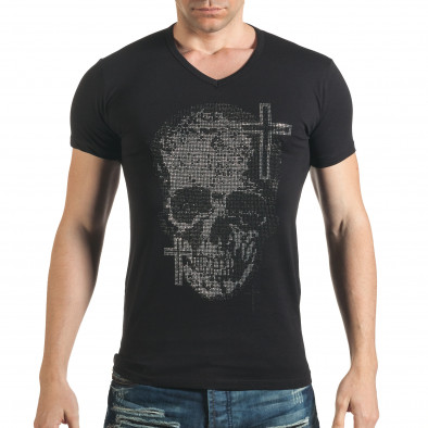 Ανδρική μαύρη κοντομάνικη μπλούζα Berto Lucci il140416-9 2