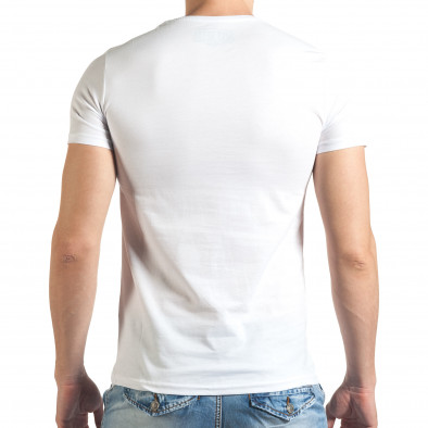 Ανδρική λευκή κοντομάνικη μπλούζα Just Relax il140416-51 3