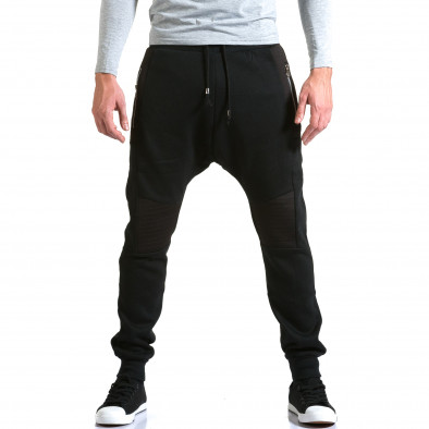 Ανδρικό μαύρο παντελόνι jogger New Star it211015-57 2