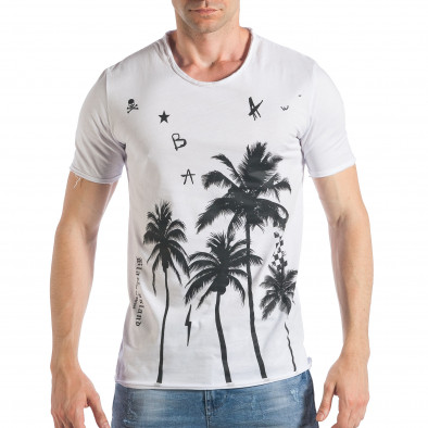 Ανδρική λευκή κοντομάνικη μπλούζα Black Island tsf290318-1 2