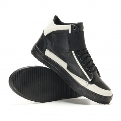 Ανδρικά μαύρα δερμάτινα sneakers BKS it291117-20 4
