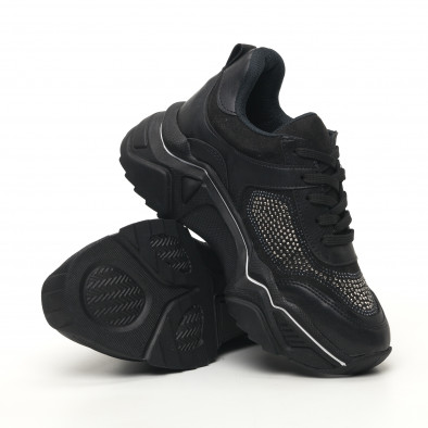 Γυναικεία μαύρα sneakers Seribo tr180320-17 4