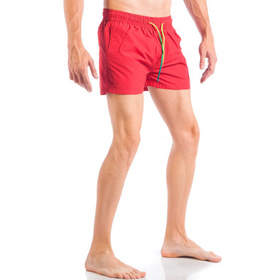 Ανδρικό κόκκινο μαγιό με πολύχρωμα κορδόνια it050618-67 3