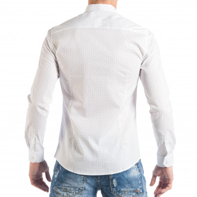 Ανδρικό λευκό πουκάμισο Oxford με Y μοτίβο it050618-19 3