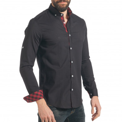 Ανδρικό μαύρο πουκάμισο Mario Puzo tsf220218-7 3