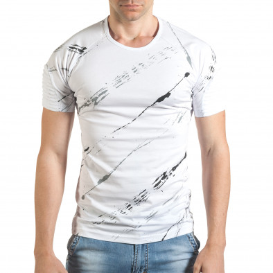 Ανδρική λευκή κοντομάνικη μπλούζα Eksi il140416-1 2