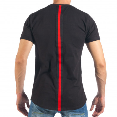 Ανδρική μαύρη κοντομάνικη μπλούζα με κεντημένα σχέδια it260318-185 3