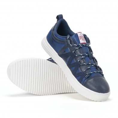Ανδρικά μπλε sneakers παραλλαγής με κορδόνια it160318-8 5
