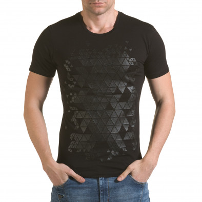 Ανδρική μαύρη κοντομάνικη μπλούζα SAW il170216-56 2