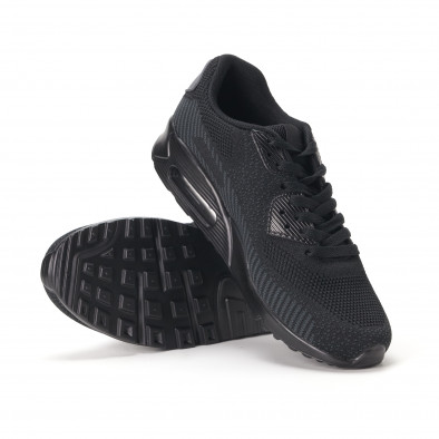 Ανδρικά μαύρα αθλητικά παπούτσια με σόλες αέρα it020618-9 4