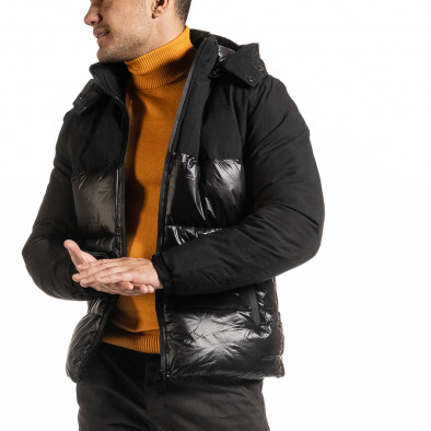 Ανδρικό μαύρο χειμωνιάτικο μπουφάν Duca Homme it301020-8 3