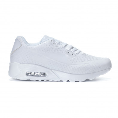 Ανδρικά λευκά αθλητικά παπούτσια με σόλες αέρα it240418-26 2