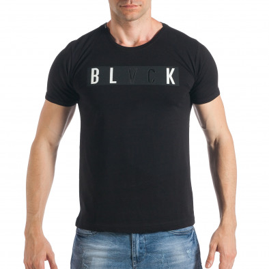 Ανδρική μαύρη κοντομάνικη μπλούζα Breezy tsf290318-25 2