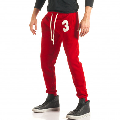 Ανδρικό κόκκινο παντελόνι jogger Louis Plein it181116-29 4