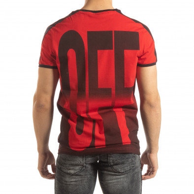 Ανδρική κόκκινη κοντομάνικη μπλούζα ON/OFF it150419-51 3