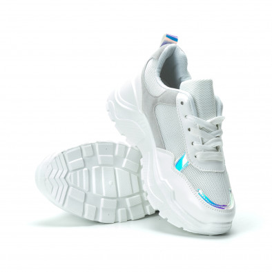 Γυναικεία λευκά sneakers με πλατφόρμα it250119-37 4