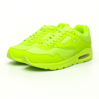 Ανδρικά νέον πράσινα αθλητικά παπούτσια με αερόσολα it251019-9 3