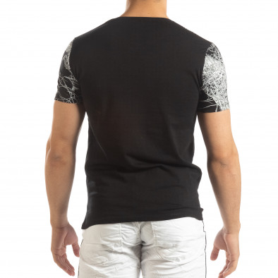 Ανδρική μαύρη κοντομάνικη μπλούζα με πριντ it150419-75 3