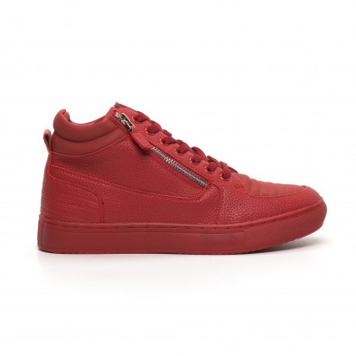 Ανδρικά κόκκινα sneakers με Shagreen design it260919-48 2