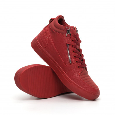 Ανδρικά κόκκινα sneakers με Shagreen design it260919-48 5