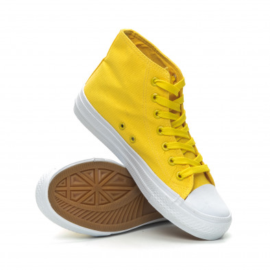 Γυναικεία Basic  κίτρινα ψηλά sneakers it150319-32 4